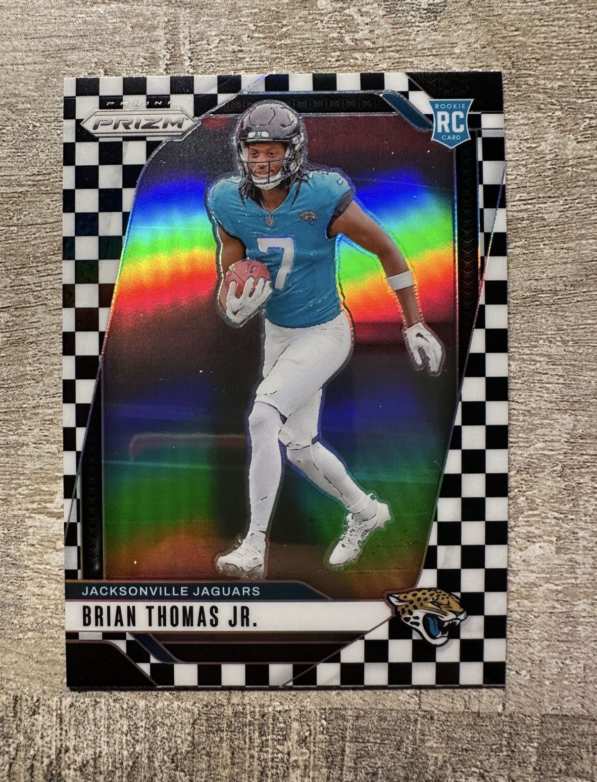 2024 Brian Thomas Jr. Panini Prizm Black & White Checkerboard #3