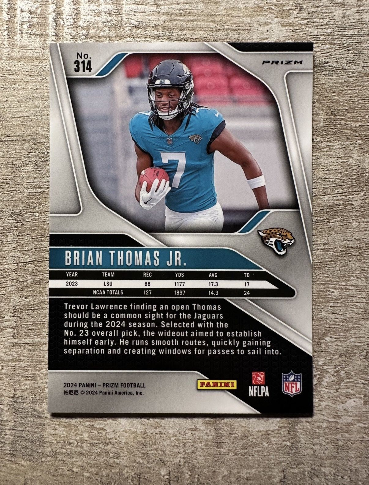 2024 Brian Thomas Jr. Panini Prizm Black & White Checkerboard #3 - photo 2