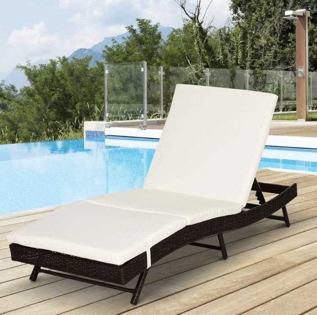 Wicker Patio Lounger (Chaise Lounge) S Shape