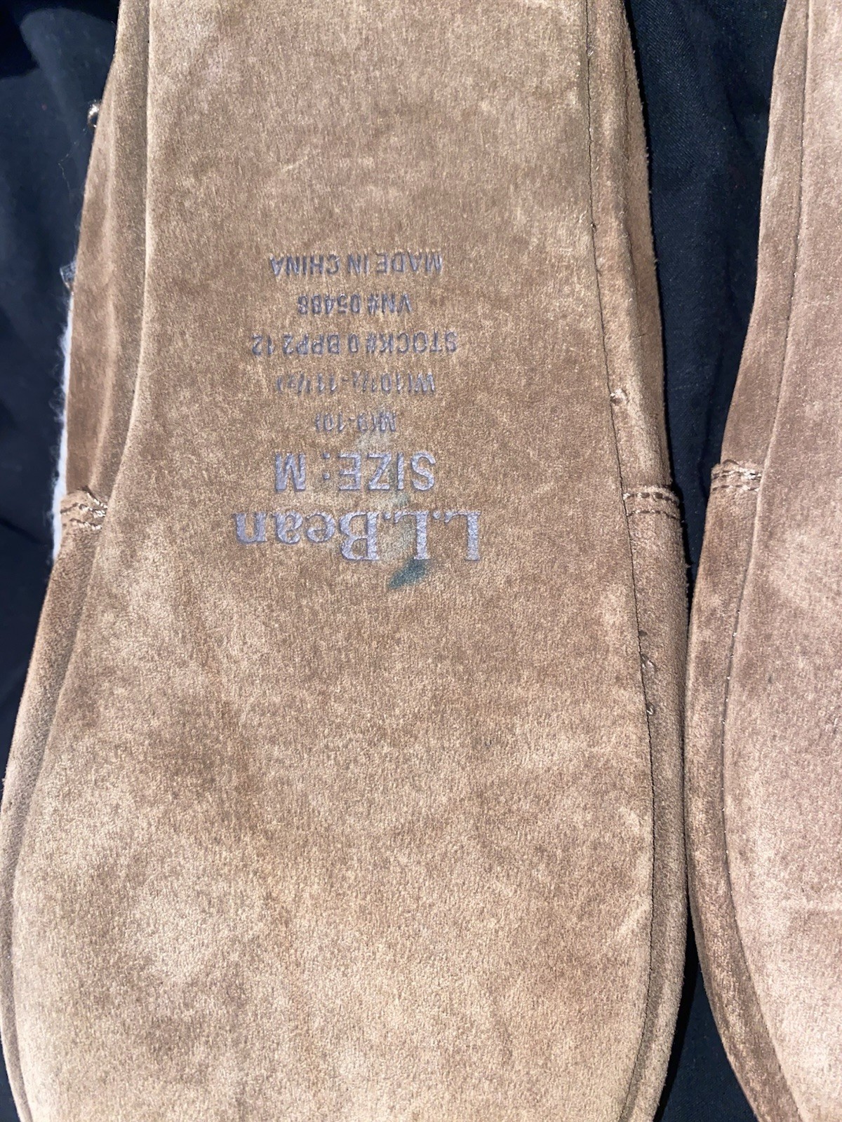 L.L.Bean Sweater Fleece Slipper Socks Womens M Gray Brown - photo 3