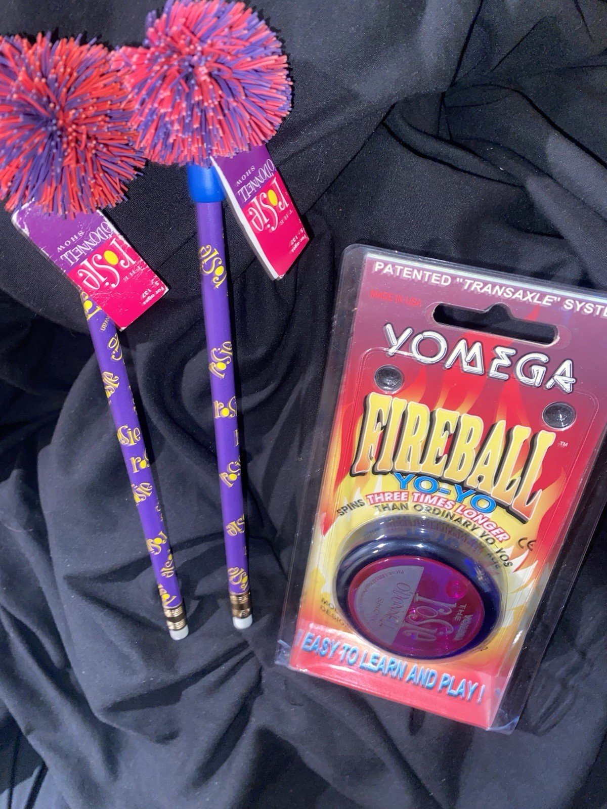 Vintage Rosie O’Donnell Show YoMega Fireball Yo-Yo NIP + 2 Pom P