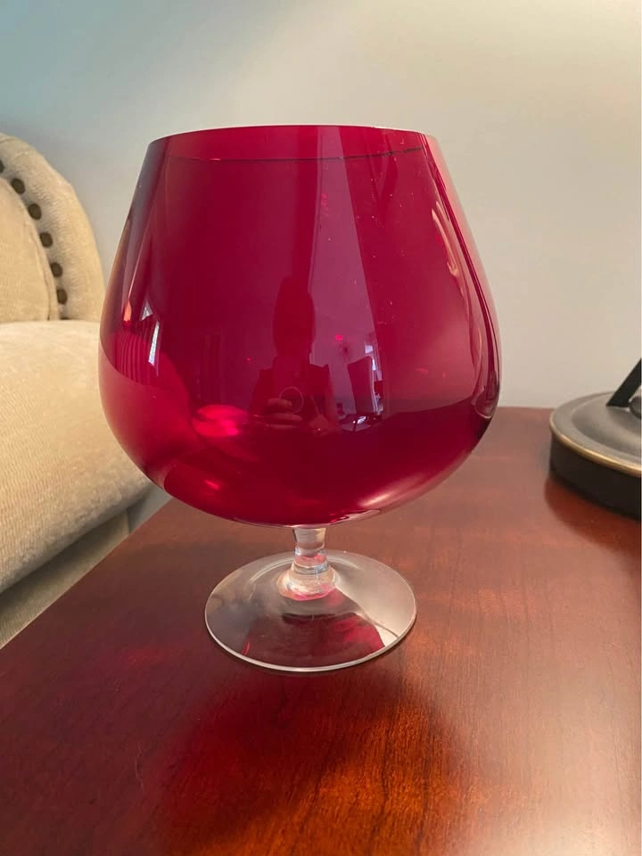 Vintage Ruby Red Empoli Italian Art Glass Vase - photo 2