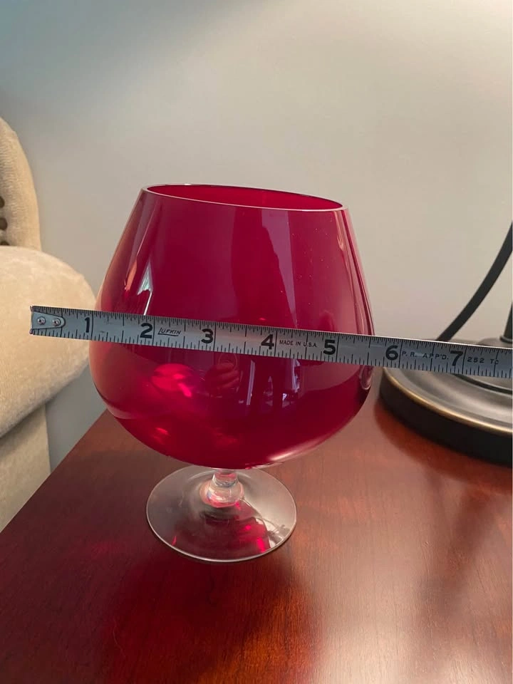 Vintage Ruby Red Empoli Italian Art Glass Vase - photo 3