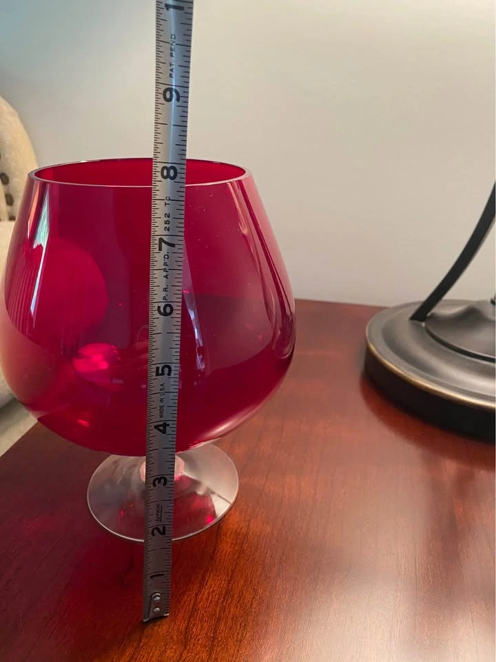 Vintage Ruby Red Empoli Italian Art Glass Vase - photo 4