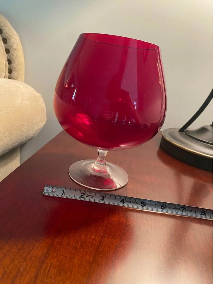 Vintage Ruby Red Empoli Italian Art Glass Vase - photo 5