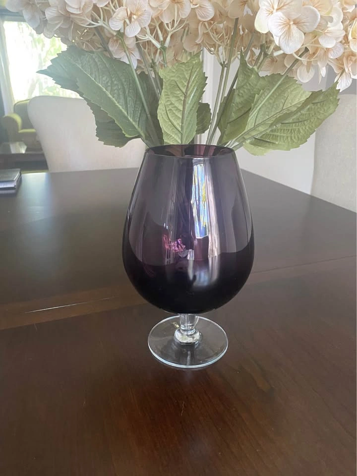 Vintage Amethyst Coloured Italian Empoli Art Glass Vase - photo 2