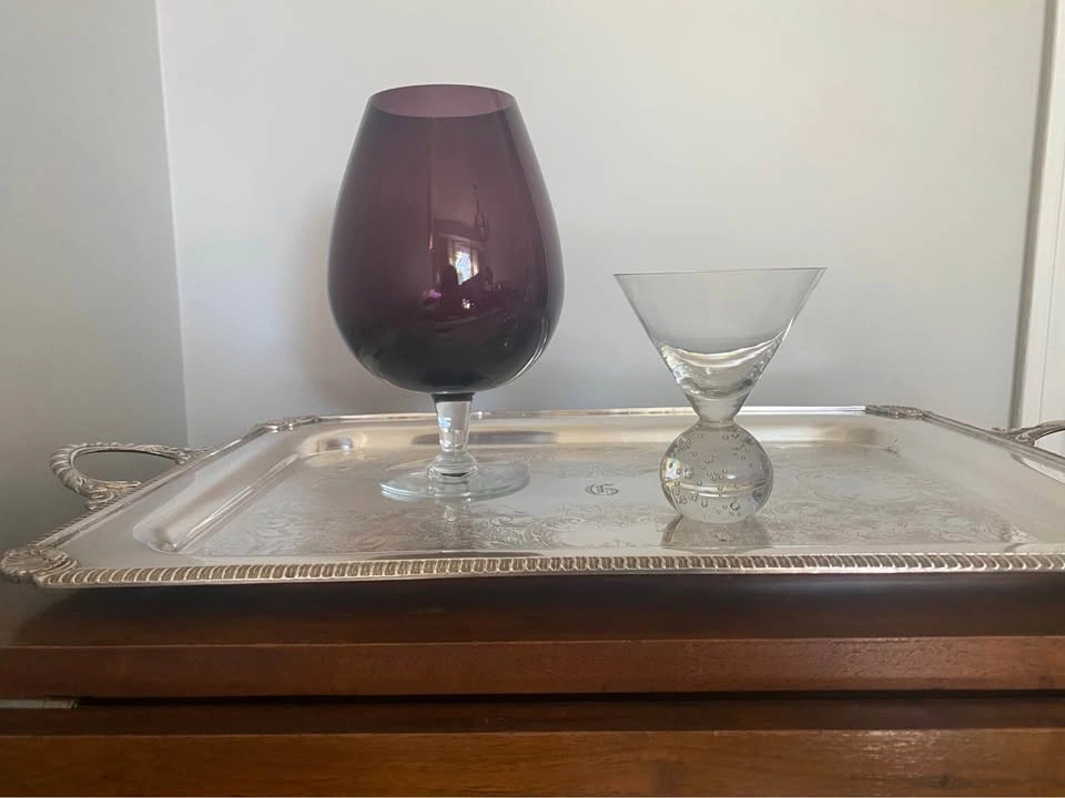 Vintage Amethyst Coloured Italian Empoli Art Glass Vase - photo 3