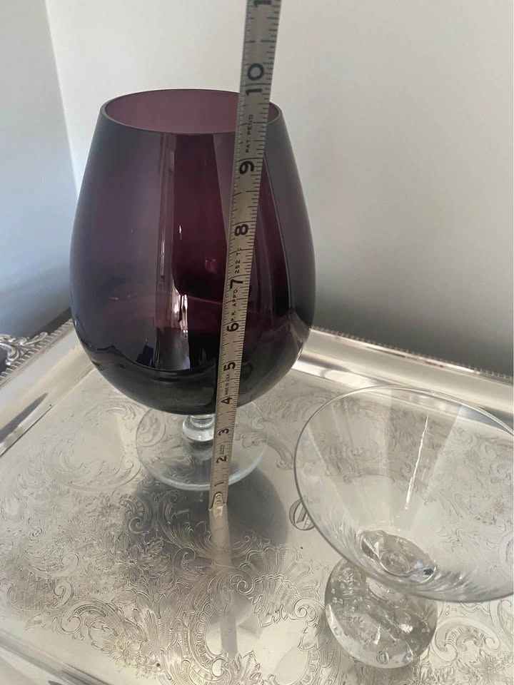 Vintage Amethyst Coloured Italian Empoli Art Glass Vase - photo 4