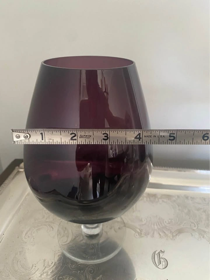 Vintage Amethyst Coloured Italian Empoli Art Glass Vase - photo 5