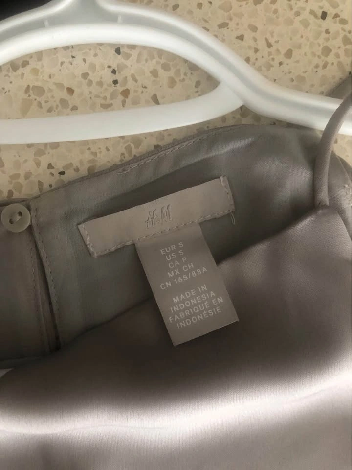H&M Light Grey/silver silky slip dress - photo 2