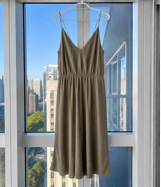 H&M silver/grey midi slip dress