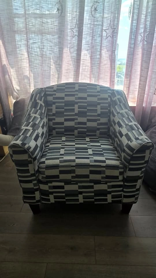 Accent Chair / Armchair - Blue, White, Black & Grey - photo 2
