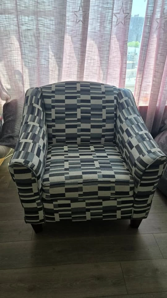 Accent Chair / Armchair - Blue, White, Black & Grey - photo 3