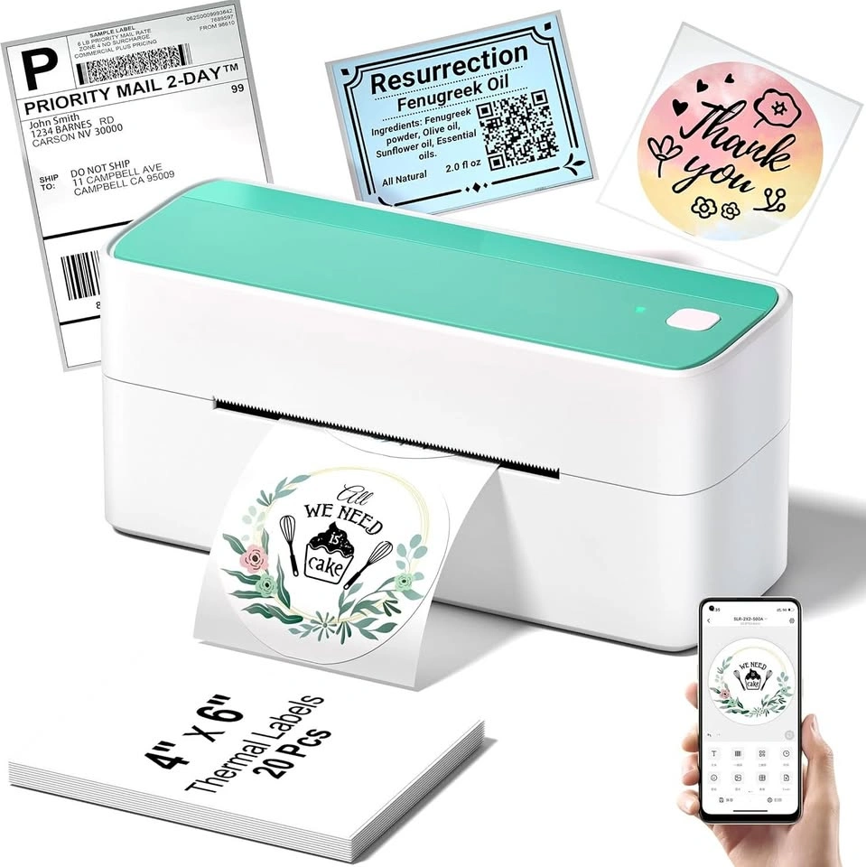 Bluetooth Thermal Shipping Label Printer – Green