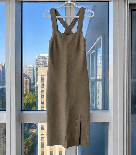 Abercrombie cross back slit midi dress