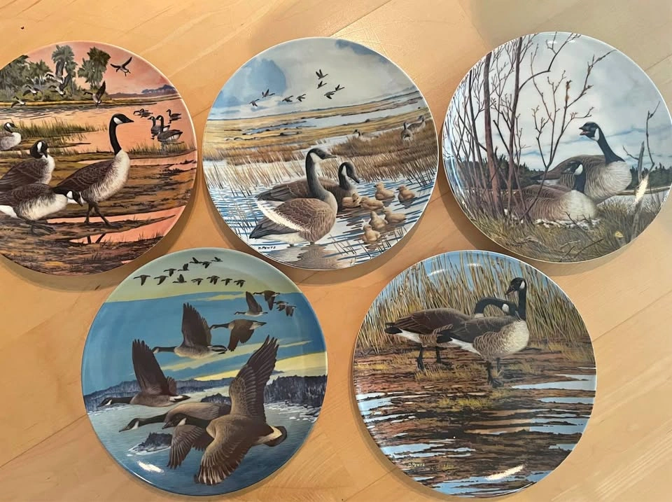 Set of 5 Donald Pentz Canada Geese Collector Plates