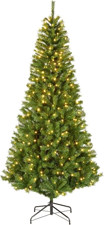 7.5 ft Pre-Lit Slim Artificial Christmas Tree – 350 LED Lights