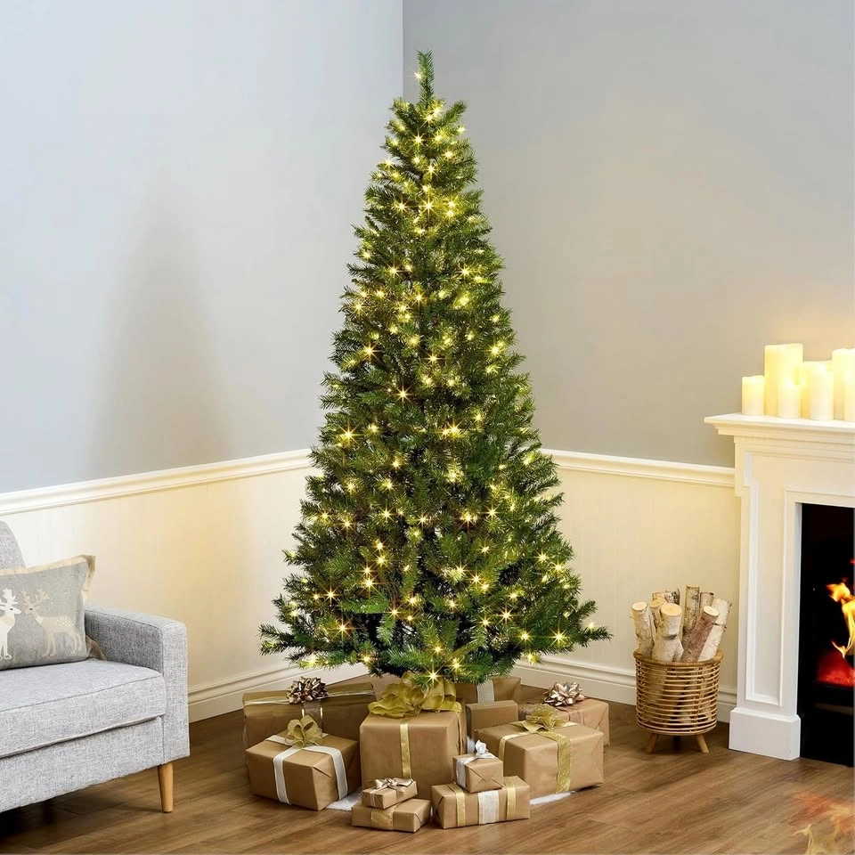 7.5 ft Pre-Lit Slim Artificial Christmas Tree – 350 LED Lights - photo 2