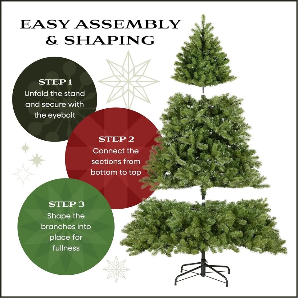 7.5 ft Pre-Lit Slim Artificial Christmas Tree – 350 LED Lights - photo 4