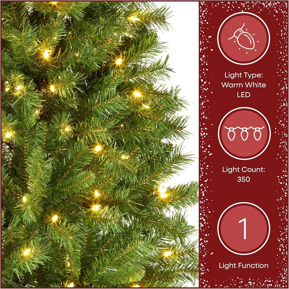 7.5 ft Pre-Lit Slim Artificial Christmas Tree – 350 LED Lights - photo 5