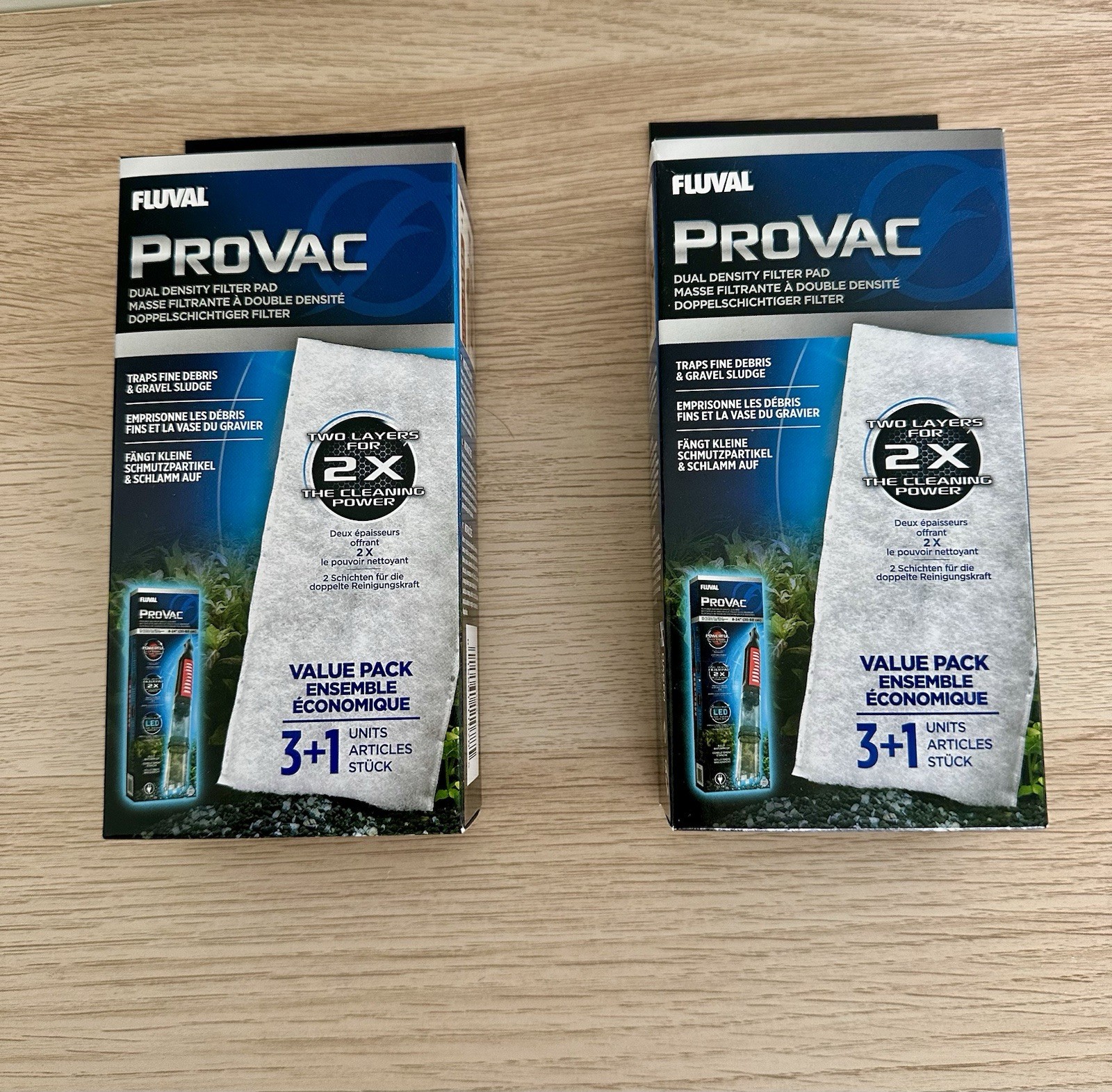 2x Fluval ProVac Dual Density Filter Pads – 4 Pack Genuine Repla