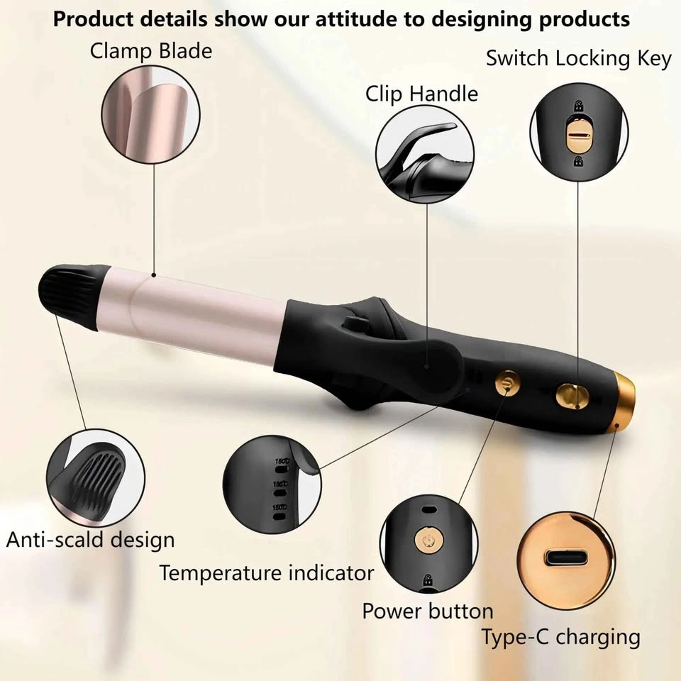 Portable Cordless Travel Hair Curler Type-C Charging - photo 4