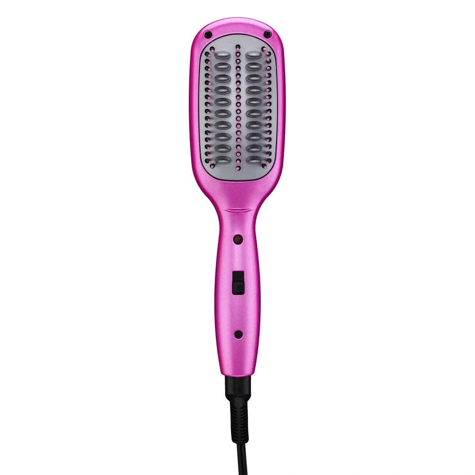 Pink Ceramic Electric Hair Straightening Brush - photo 2