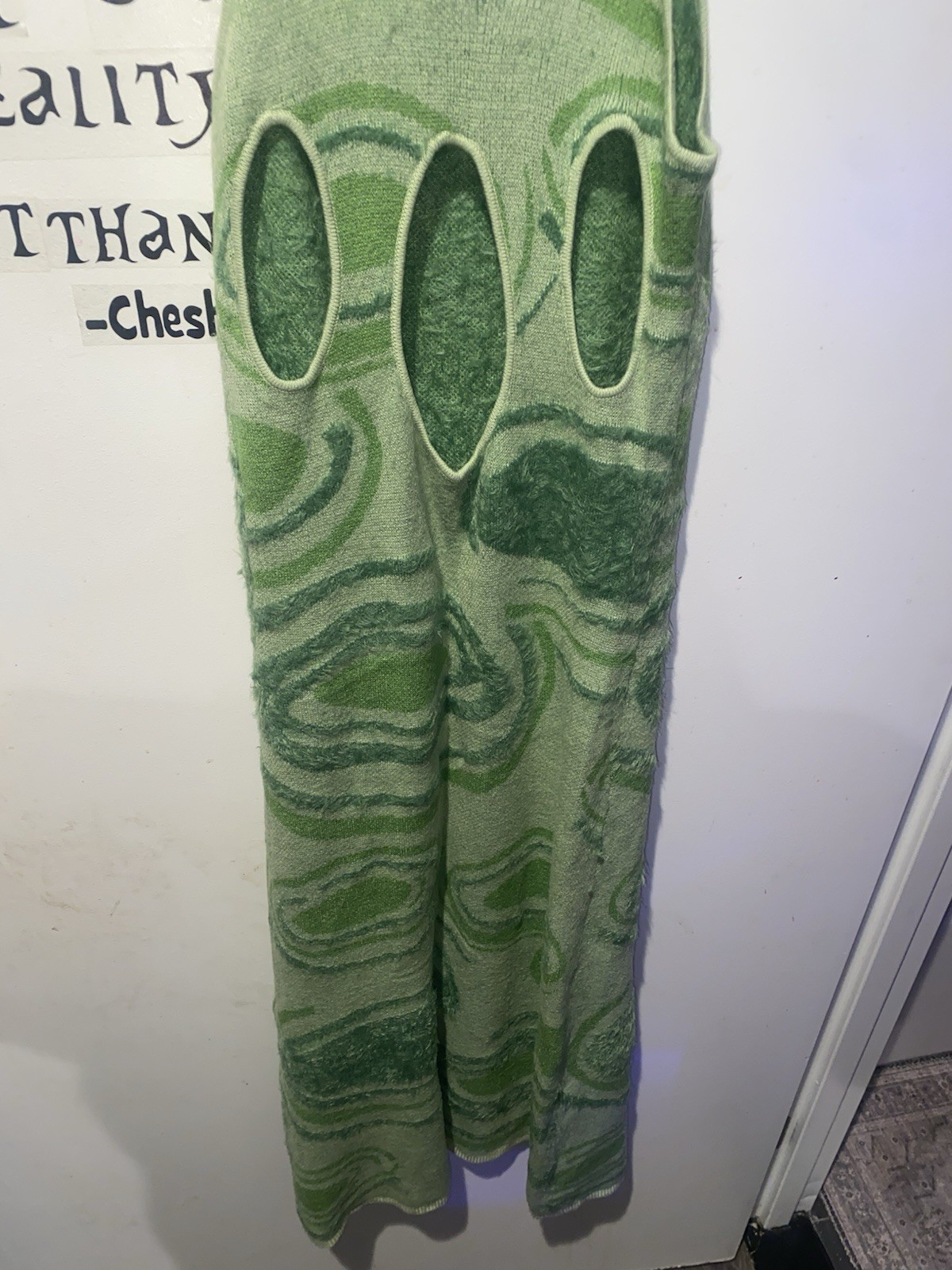 House of Sunny Hockney Dress Lily Pads Green Knit Midi - photo 5