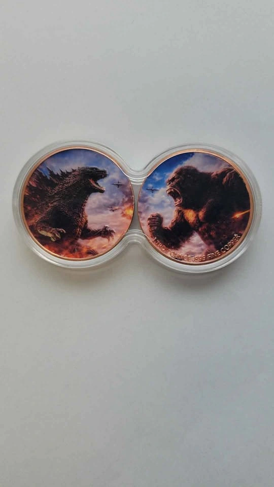 Godzilla vs King Kong Dual Stack 2 x 1oz Copper Collectibles - photo 2