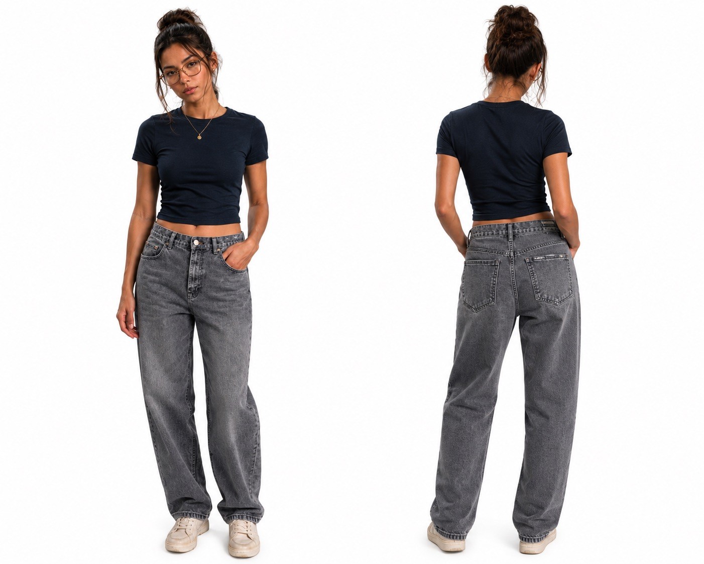 Vintage Jordache Jeans Grey Acid Wash High Waist Mom Size 14