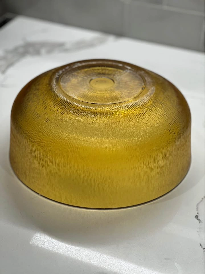 Vintage Indiana Glass "Tree Bark" pattern amber glass bowl - photo 5