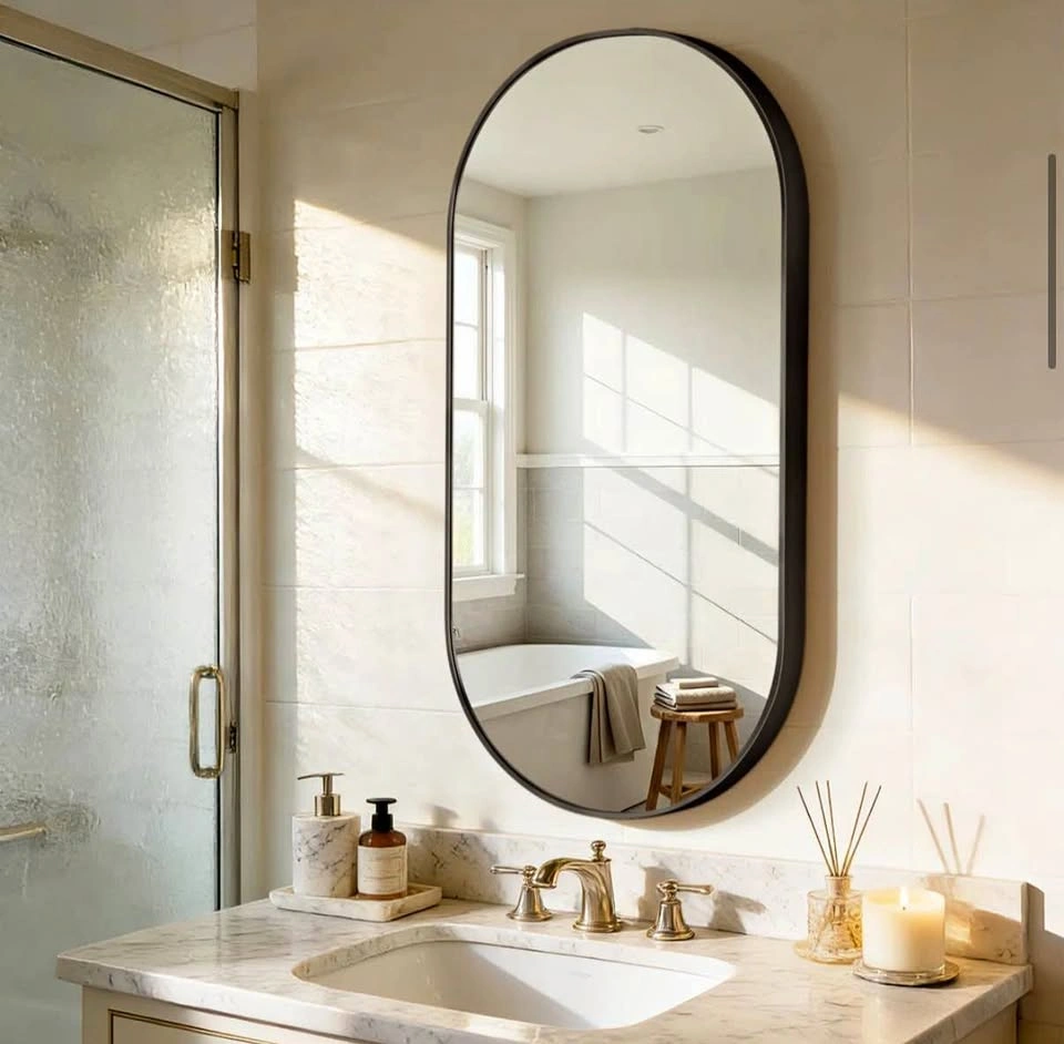 Metal Oval Mirror