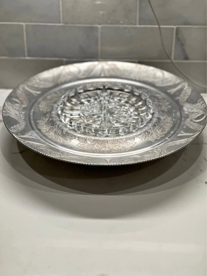 Vintage Wilson Specialties Hand-Wrought Aluminum Lazy Susan