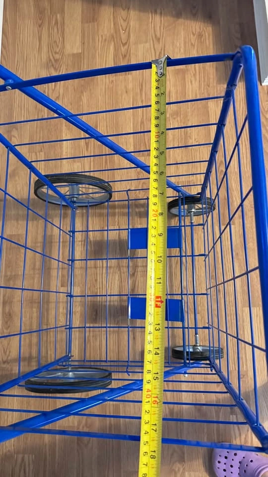 Blue Metal Folding Shopping Cart - photo 5