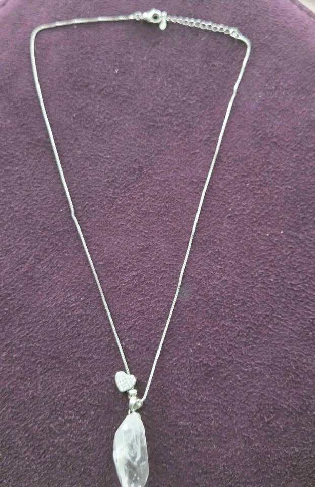 925 sterling silver rope chain w/ crystal pendant - photo 5
