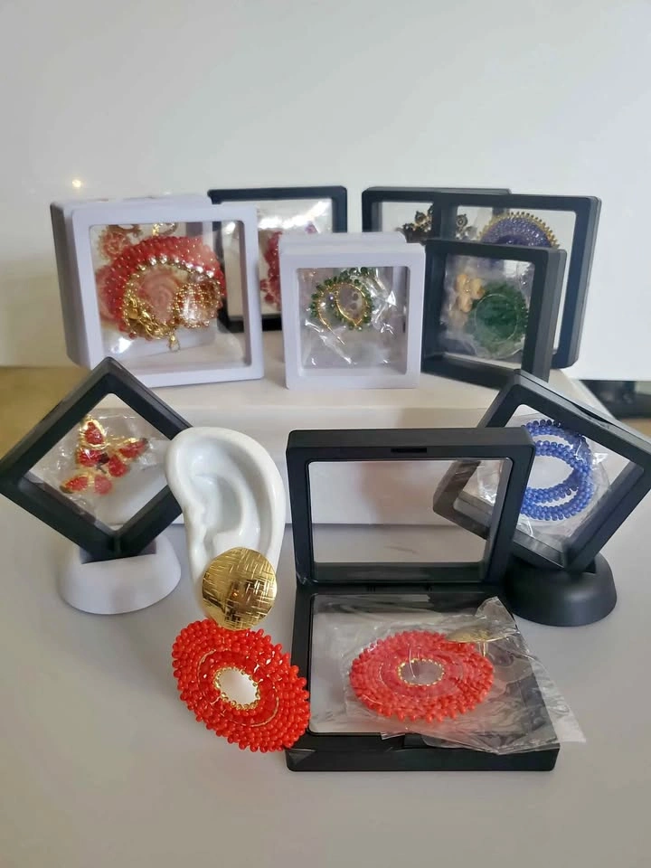 Beautiful handmade earrings in laminated gold