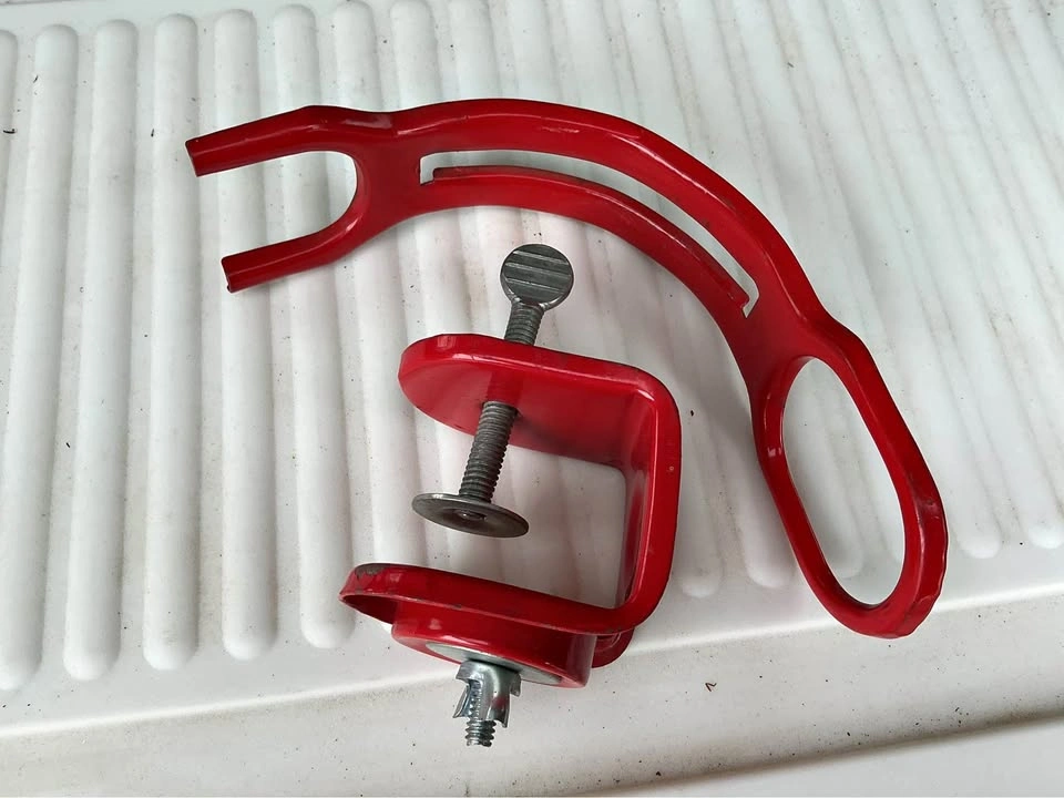 Fishing Rod Holder Red Metal Clamp-On