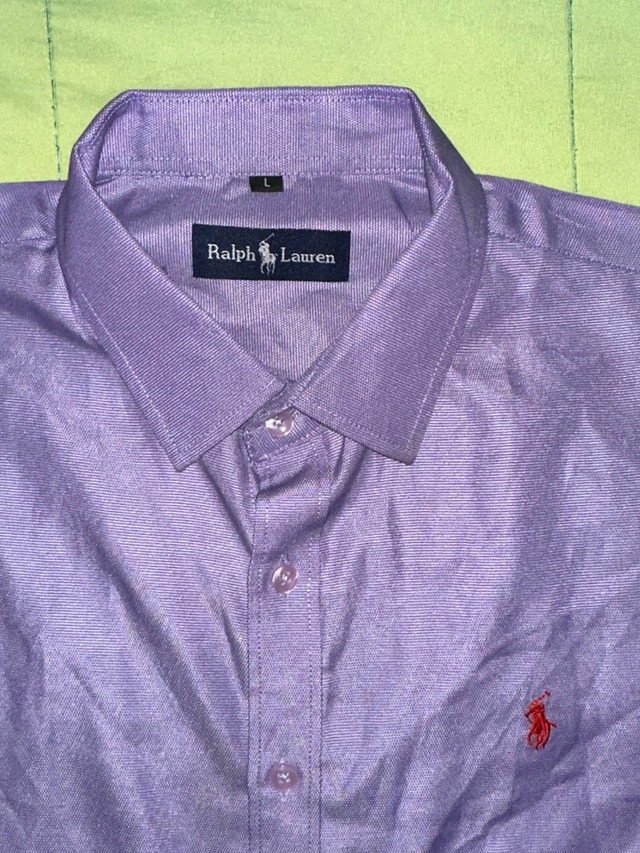 purple Ralph Lauren button down dress shirt size L - photo 3