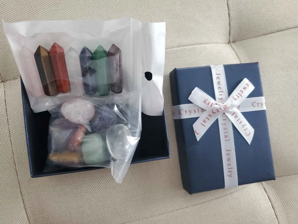 Crystal Healing Set - Points Tumbled Stones Necklace Gift Box - photo 2