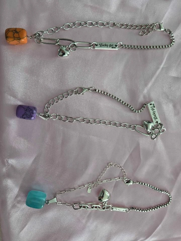 Silver 9.25 ankle bracelet with quartz pendant - photo 4