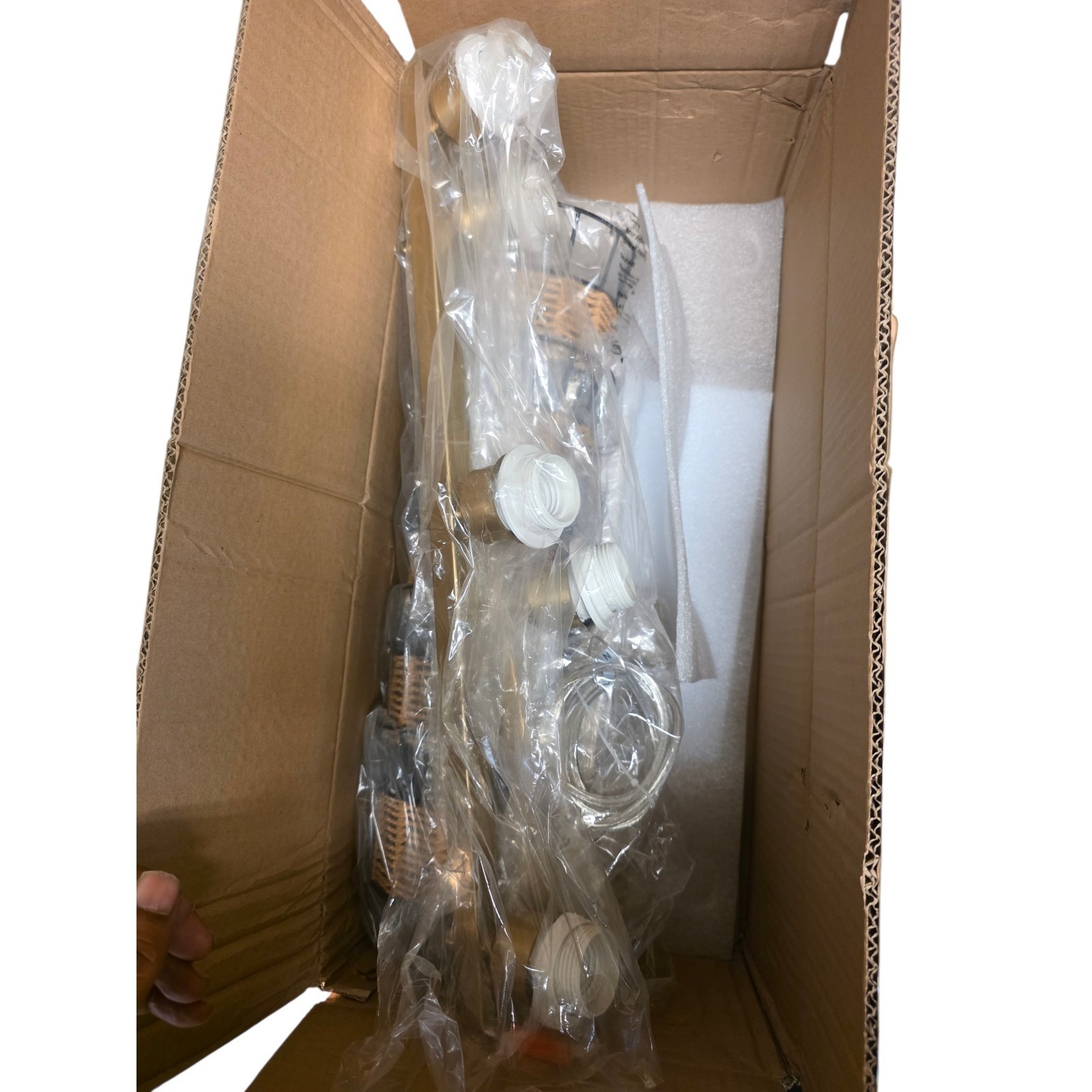Open Box 5-Light Brushed Gold Farmhouse Island Chandelier - photo 3