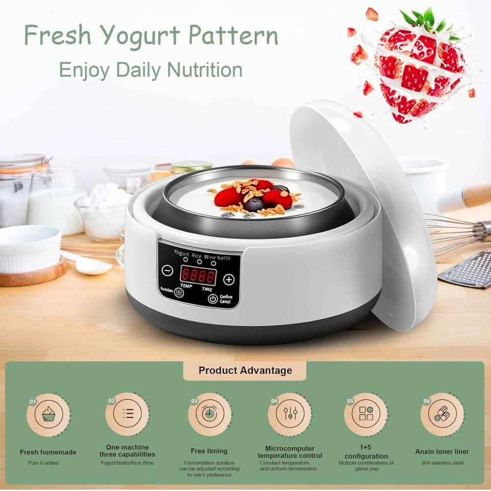 Yogurt Maker - Automatic Digital with Glass Jars & Stainless Ste - photo 4