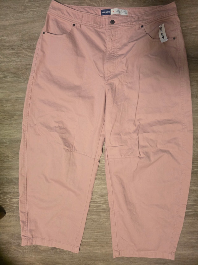 NWT Old Navy Wide-Leg Utility Jeans - Dusty Pink - Size 16 - photo 2