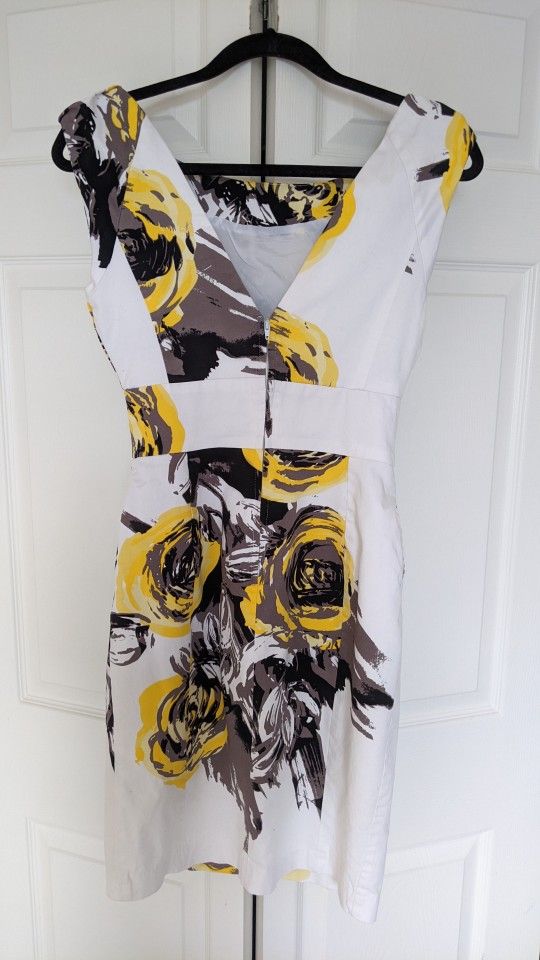 Floral Midi Dress in Yellow and Black - photo 2