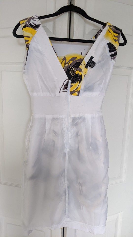 Floral Midi Dress in Yellow and Black - photo 3