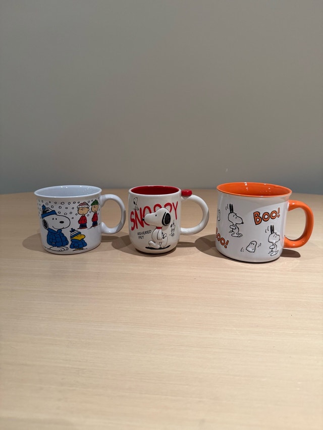 Peanuts Snoopy Mugs Set of Three