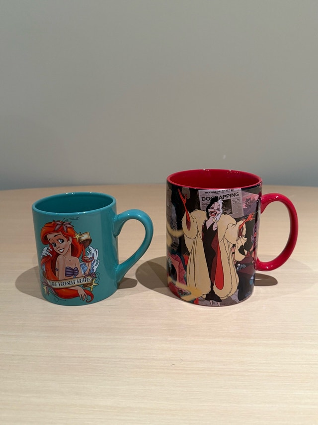 Disney The Little Mermaid and Cruella de Vil Mugs