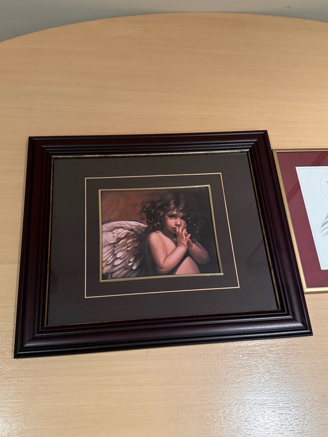 Framed Angel Print and Mary Queen of Heaven Sketch - photo 2