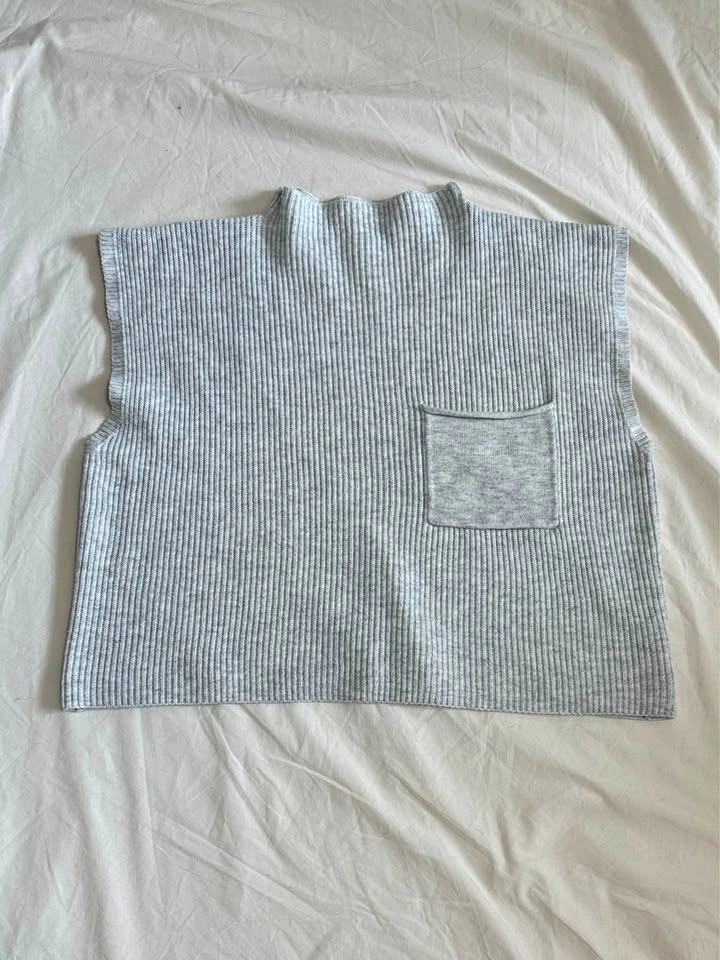 Boxy Mock Neck Sweater Vest