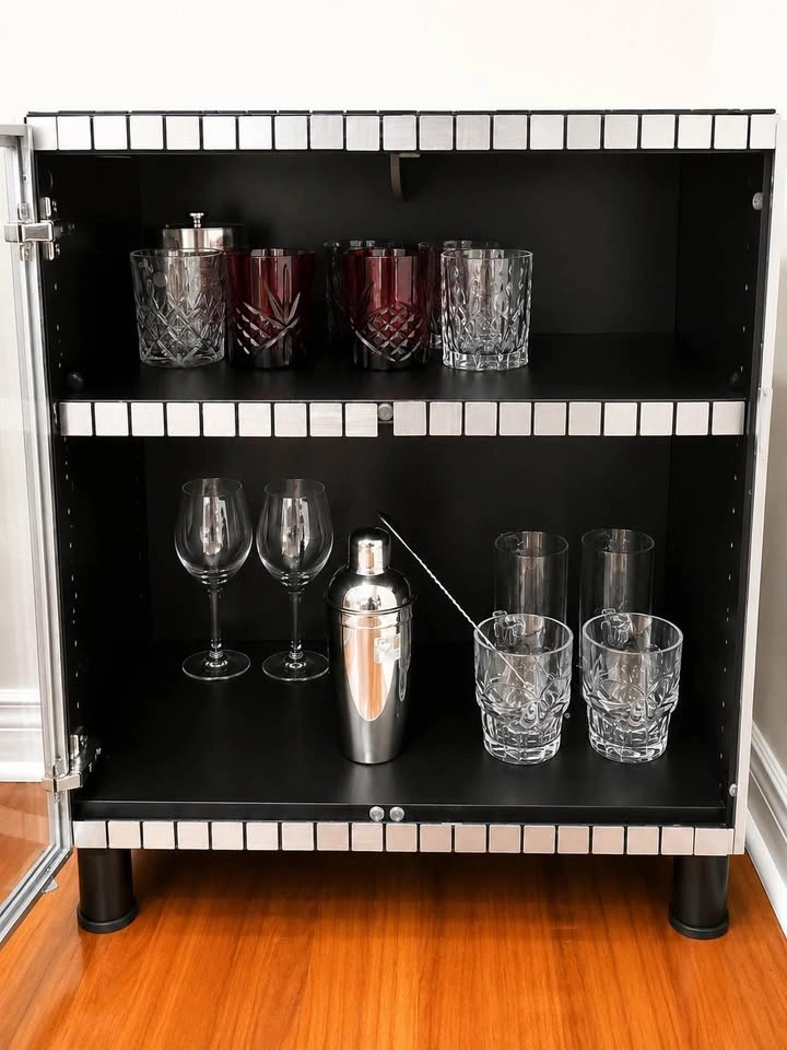 Modern Cabinet / Accent Cabinet- brown/black & silver - photo 2